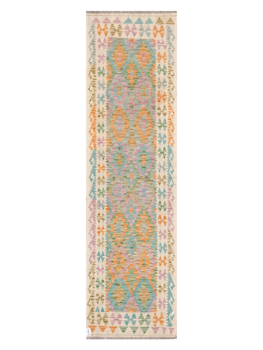 Maimana Afghanistan Kilim Runner Rug - 287 x 79 cm