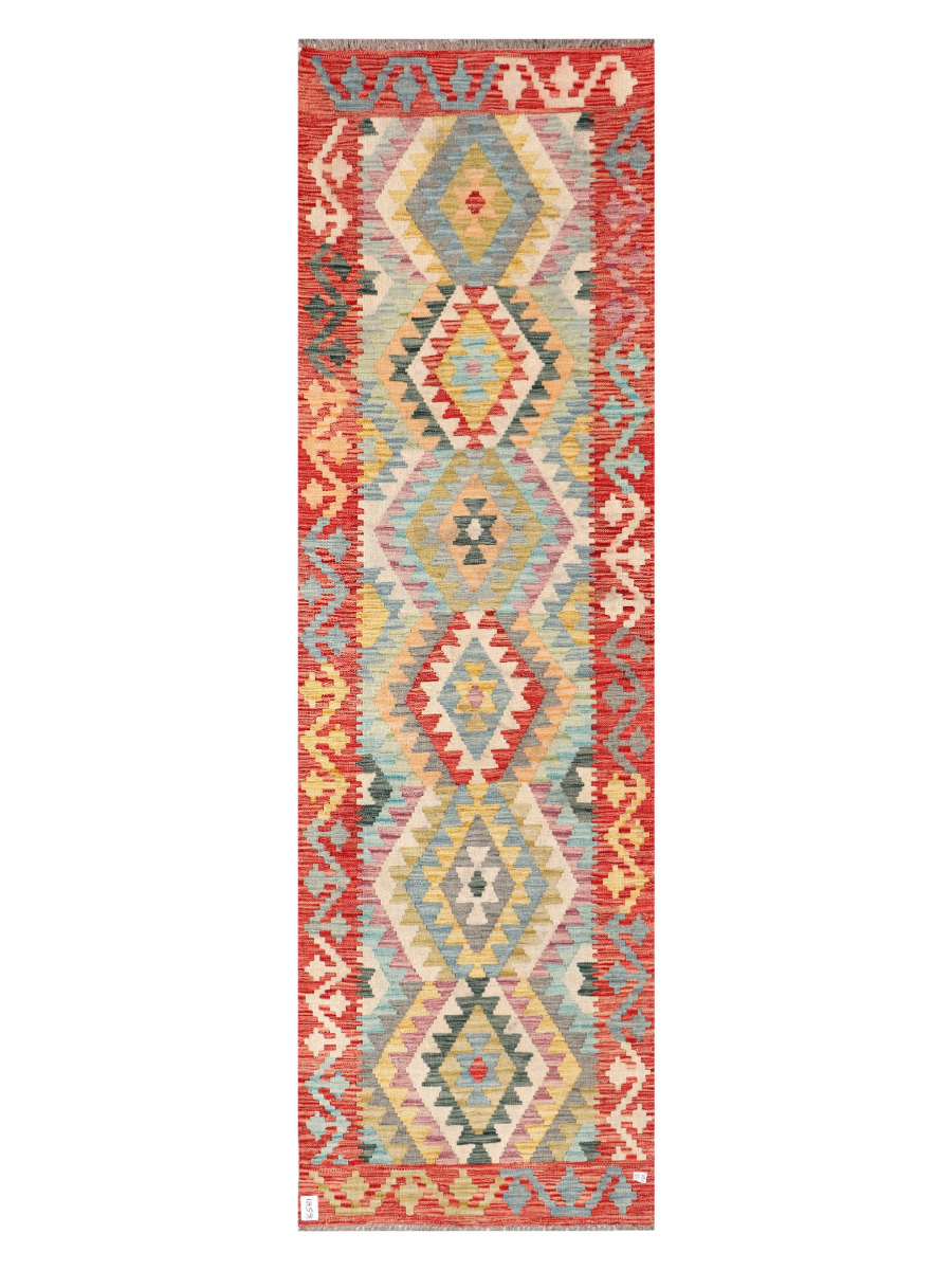 Maimana Afghanistan Kilim Runner Rug - 288 x 86 cm