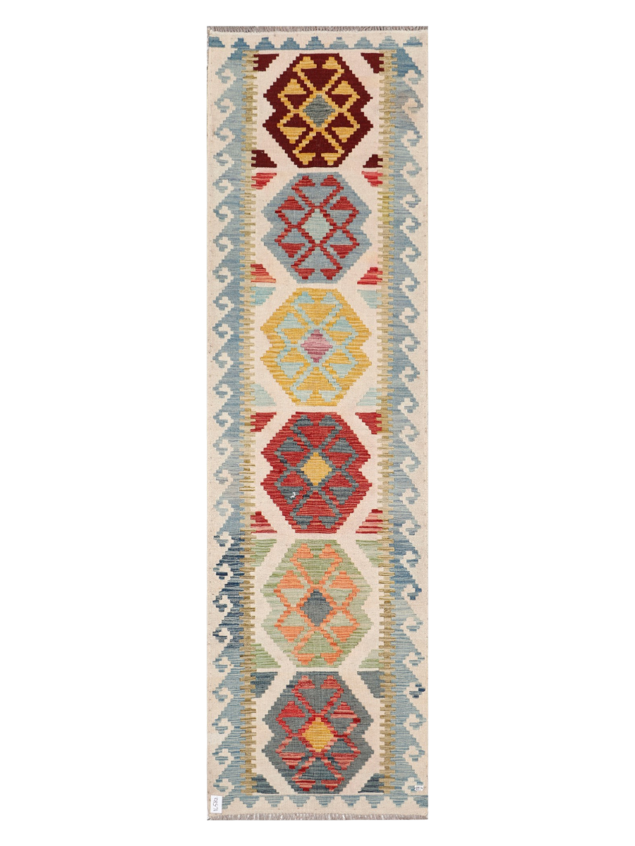 Maimana Afghanistan Kilim Runner Rug - 292 x 81 cm