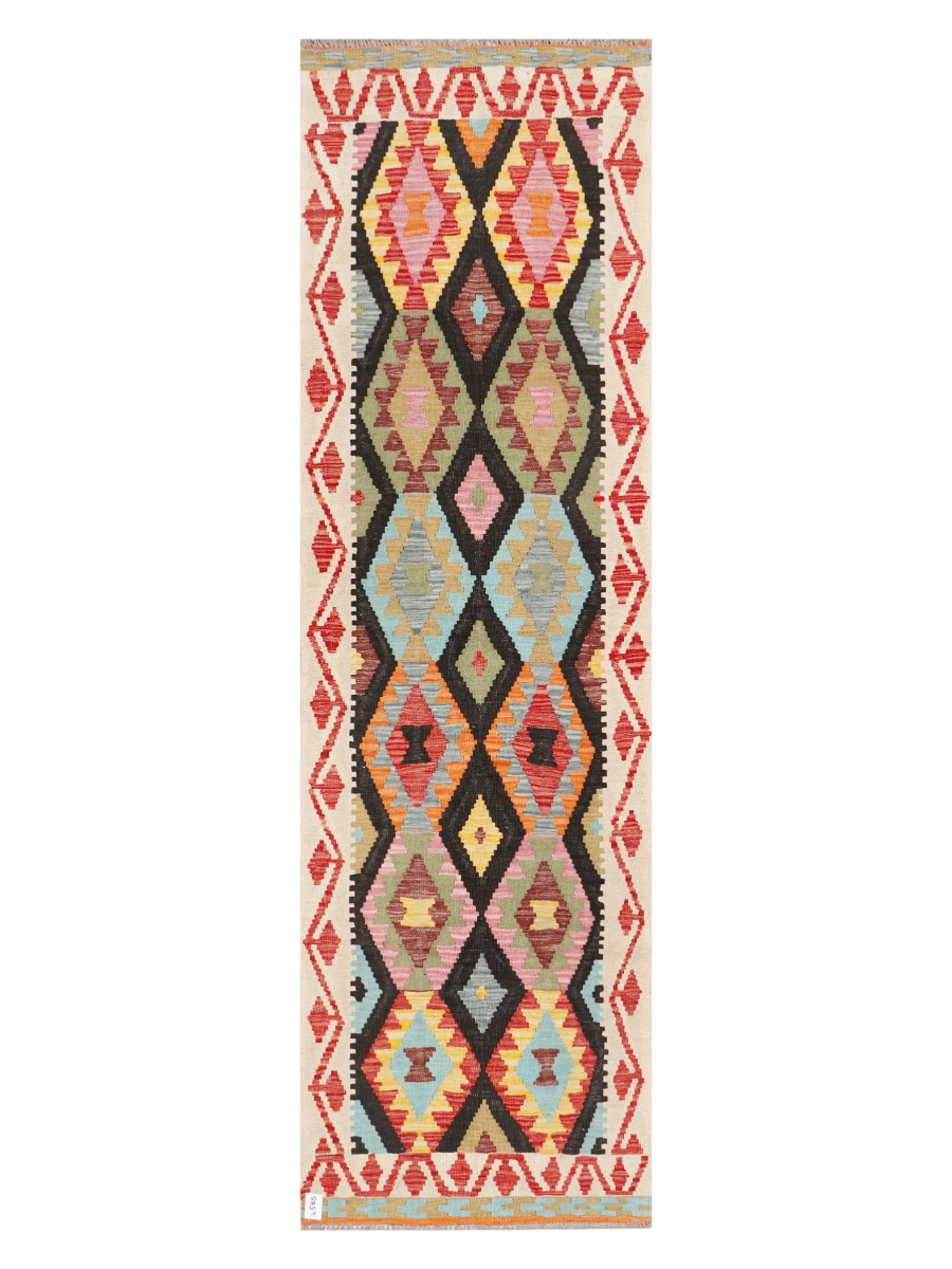 Maimana Afghanistan Kilim Runner Rug - 289 x 85 cm