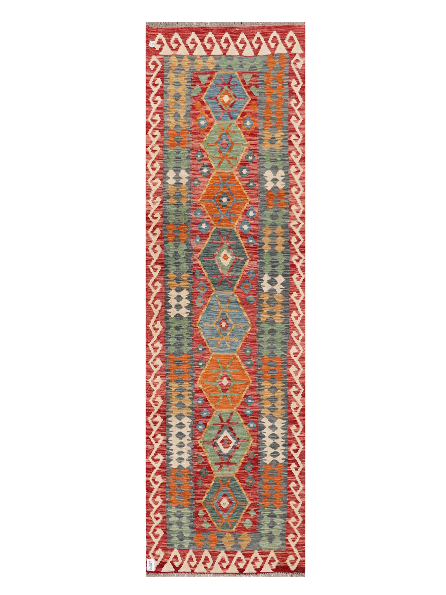 Maimana Afghanistan Kilim Runner Rug - 303 x 87 cm