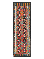 Maimana Afghanistan Kilim Runner Rug - 292 x 91 cm