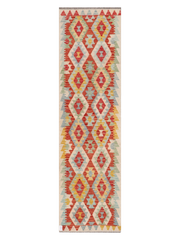 Maimana Afghanistan Kilim Runner Rug - 298 x 82 cm