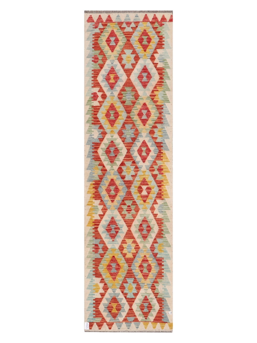 Maimana Afghanistan Kilim Runner Rug - 298 x 82 cm