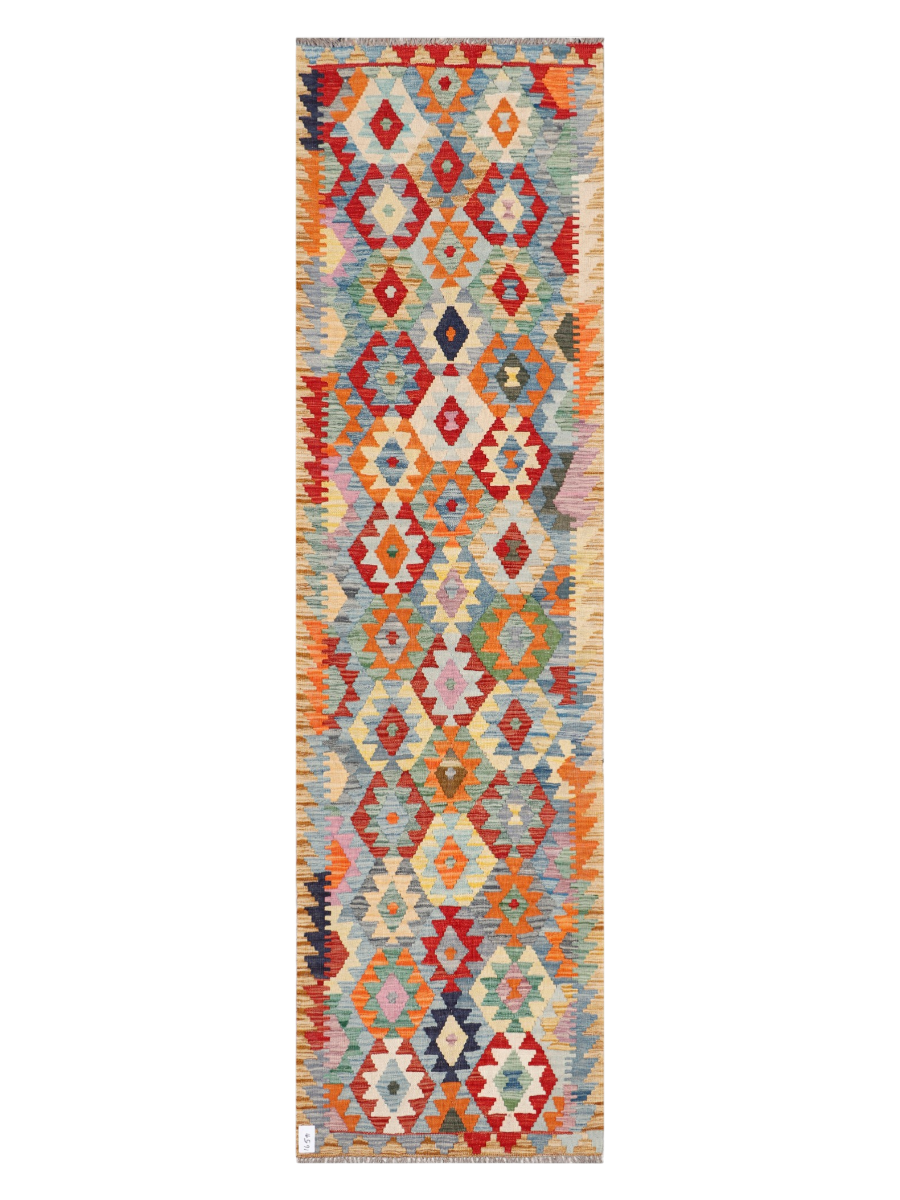 Maimana Afghanistan Kilim Runner Rug - 293 x 80 cm