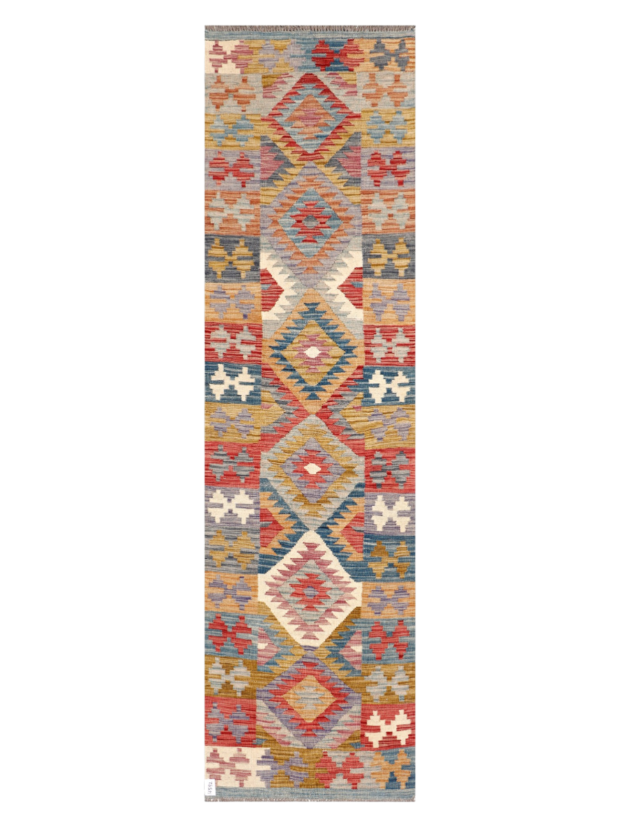 Maimana Afghanistan Kilim Runner Rug - 306 x 83 cm