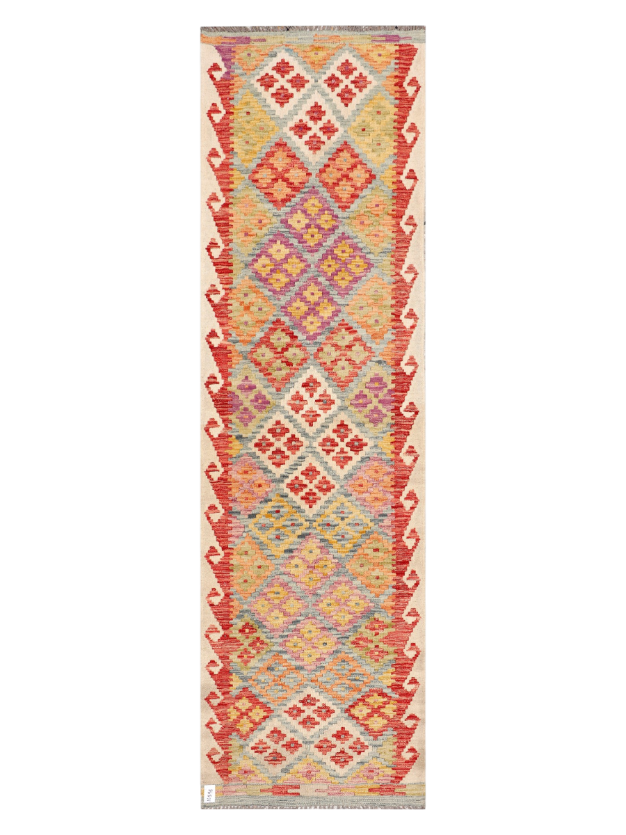 Maimana Afghanistan Kilim Runner Rug - 300 x 86 cm