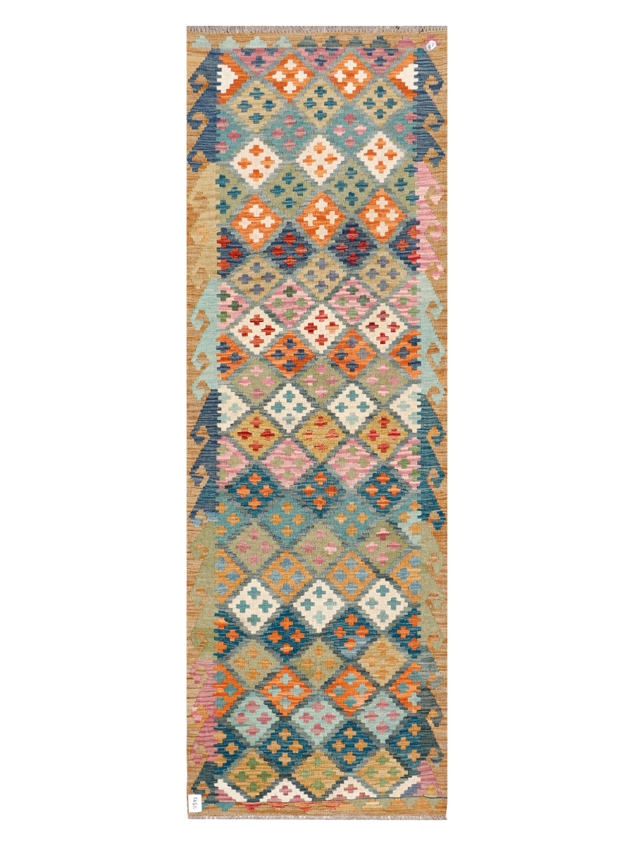 Maimana Afghanistan Kilim Runner Rug - 287 x 84 cm
