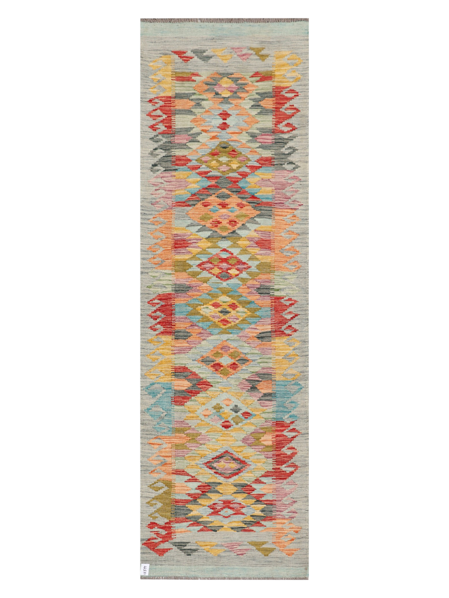 Maimana Afghanistan Kilim Runner Rug - 291 x 87 cm