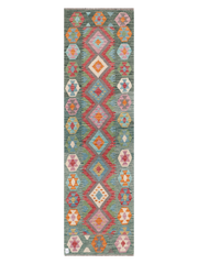 Maimana Afghanistan Kilim Runner Rug - 298 x 84 cm