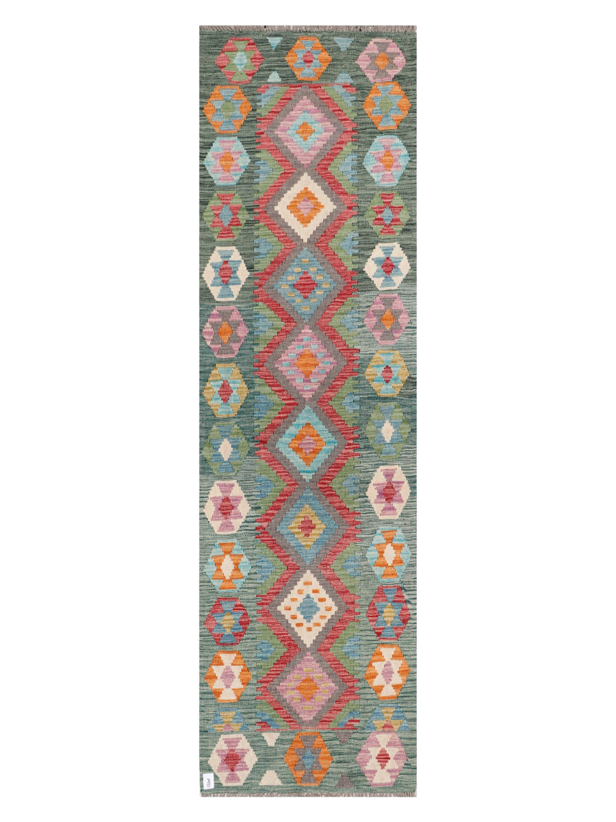 Maimana Afghanistan Kilim Runner Rug - 298 x 84 cm