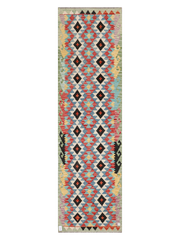 Maimana Afghanistan Kilim Runner Rug - 296 x 84 cm