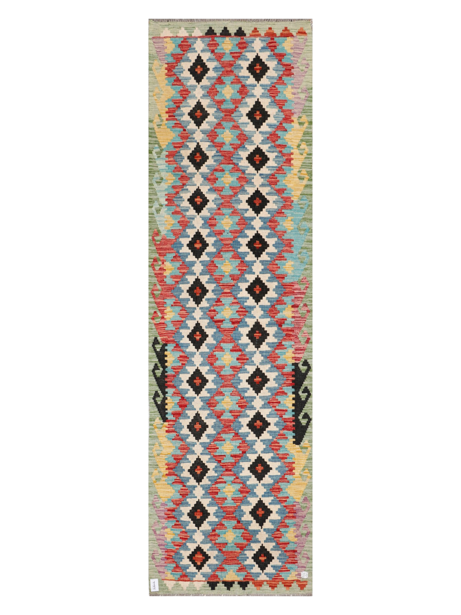 Maimana Afghanistan Kilim Runner Rug - 296 x 84 cm