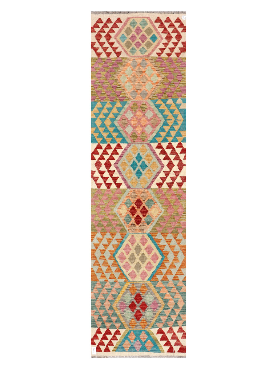 Maimana Afghanistan Kilim Runner Rug - 295 x 81 cm