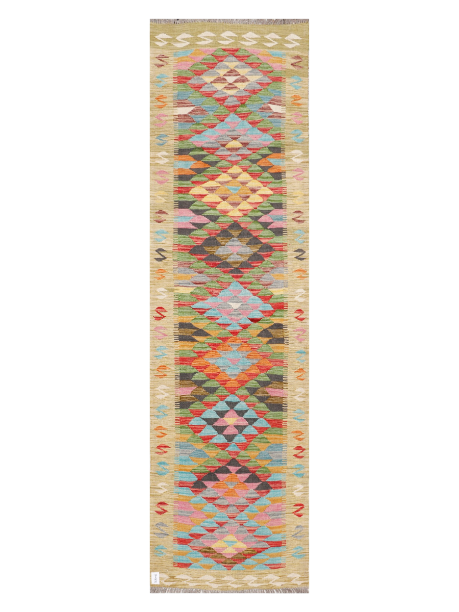 Maimana Afghanistan Kilim Runner Rug - 300 x 83 cm