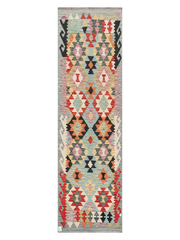 Maimana Afghanistan Kilim Runner Rug - 298 x 85 cm