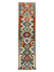 Maimana Afghanistan Kilim Runner Rug - 302 x 85 cm