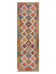 Maimana Afghanistan Kilim Runner Rug - 293 x 91 cm