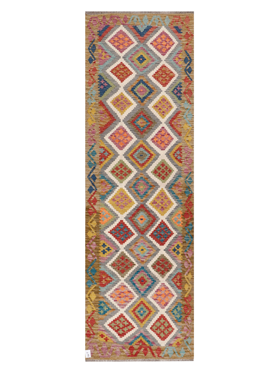 Maimana Afghanistan Kilim Runner Rug - 293 x 91 cm