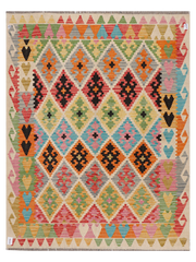Maimana Afghanistan Kilim Accent Rug - 195 x 150 cm