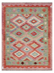Maimana Afghanistan Kilim Accent Rug - 195 x 147 cm