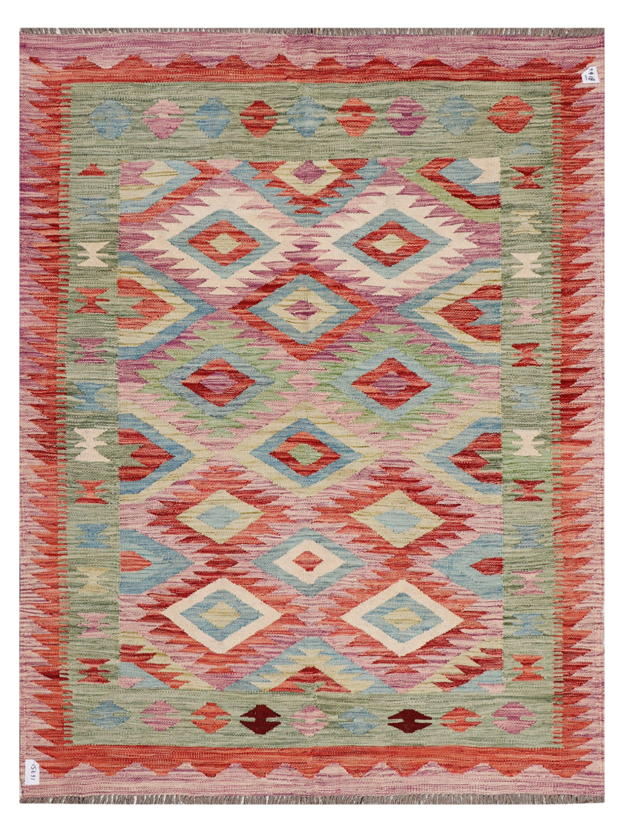Maimana Afghanistan Kilim Accent Rug - 195 x 147 cm