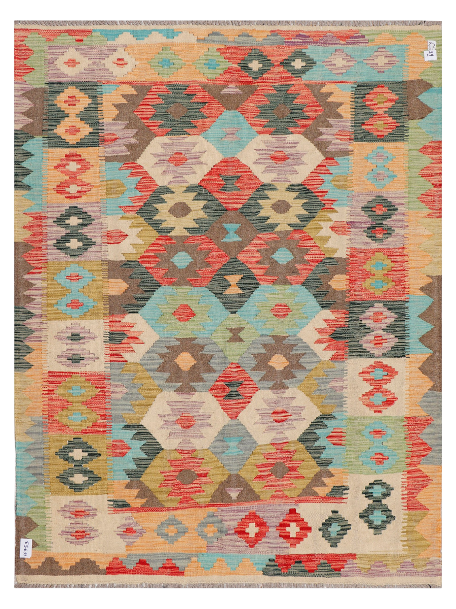 Maimana Afghanistan Kilim Accent Rug - 200 x 151 cm