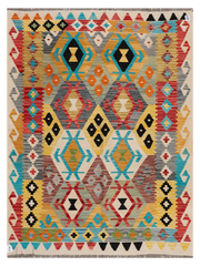 Maimana Afghanistan Kilim Accent Rug - 202 x 150 cm