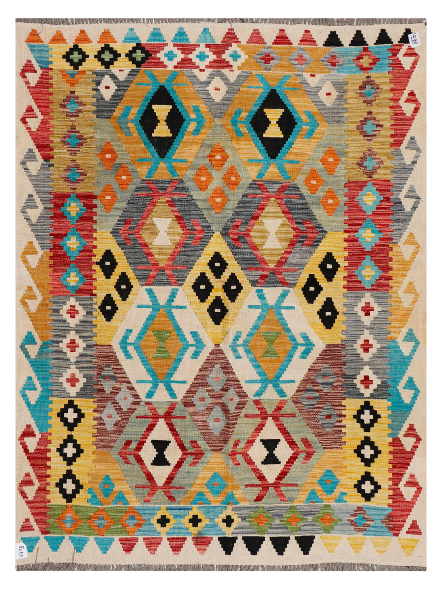 Maimana Afghanistan Kilim Accent Rug - 202 x 150 cm