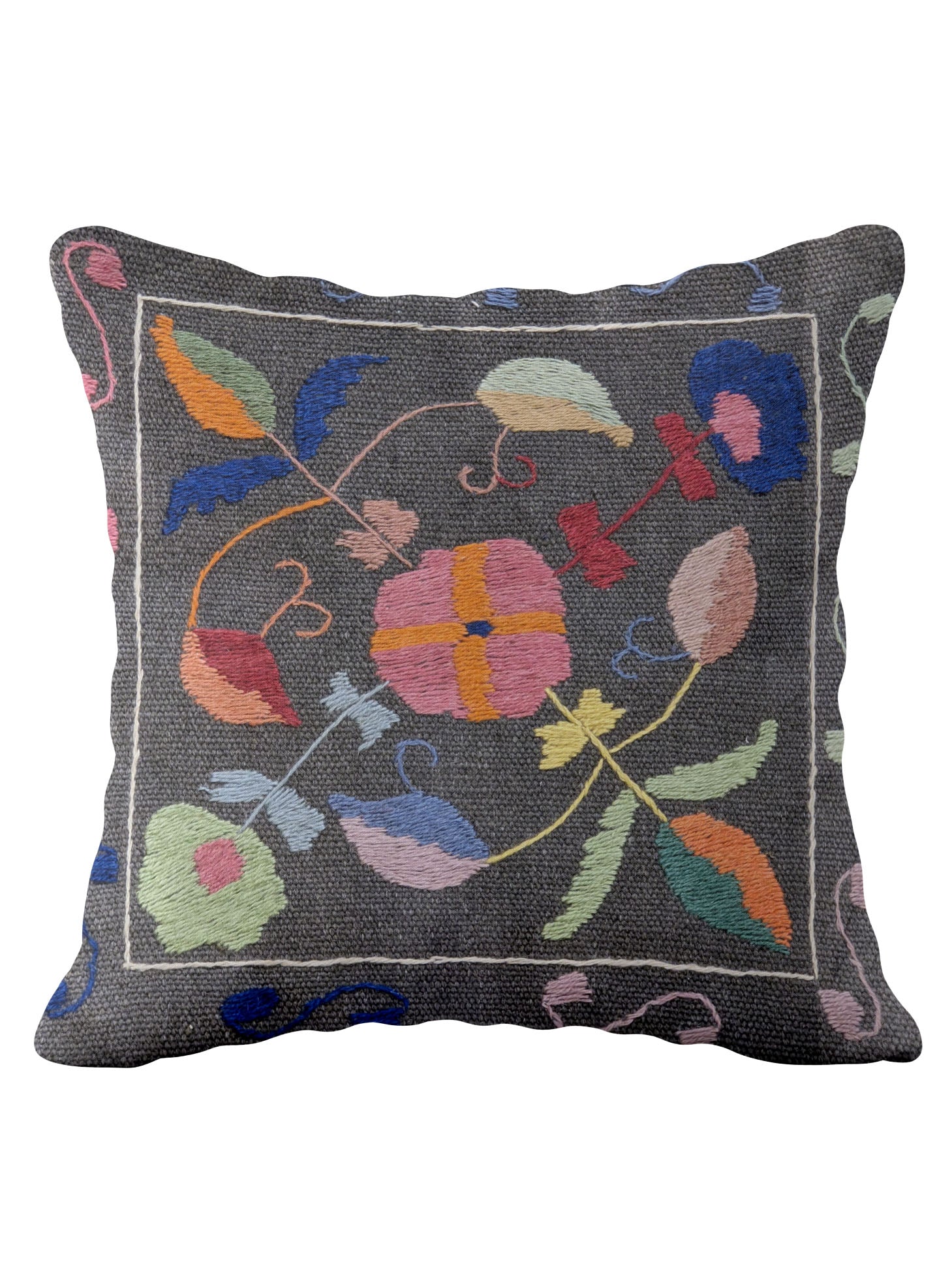 Suzani Hand Embroidered Cushion Cover - 45 x 45 cm