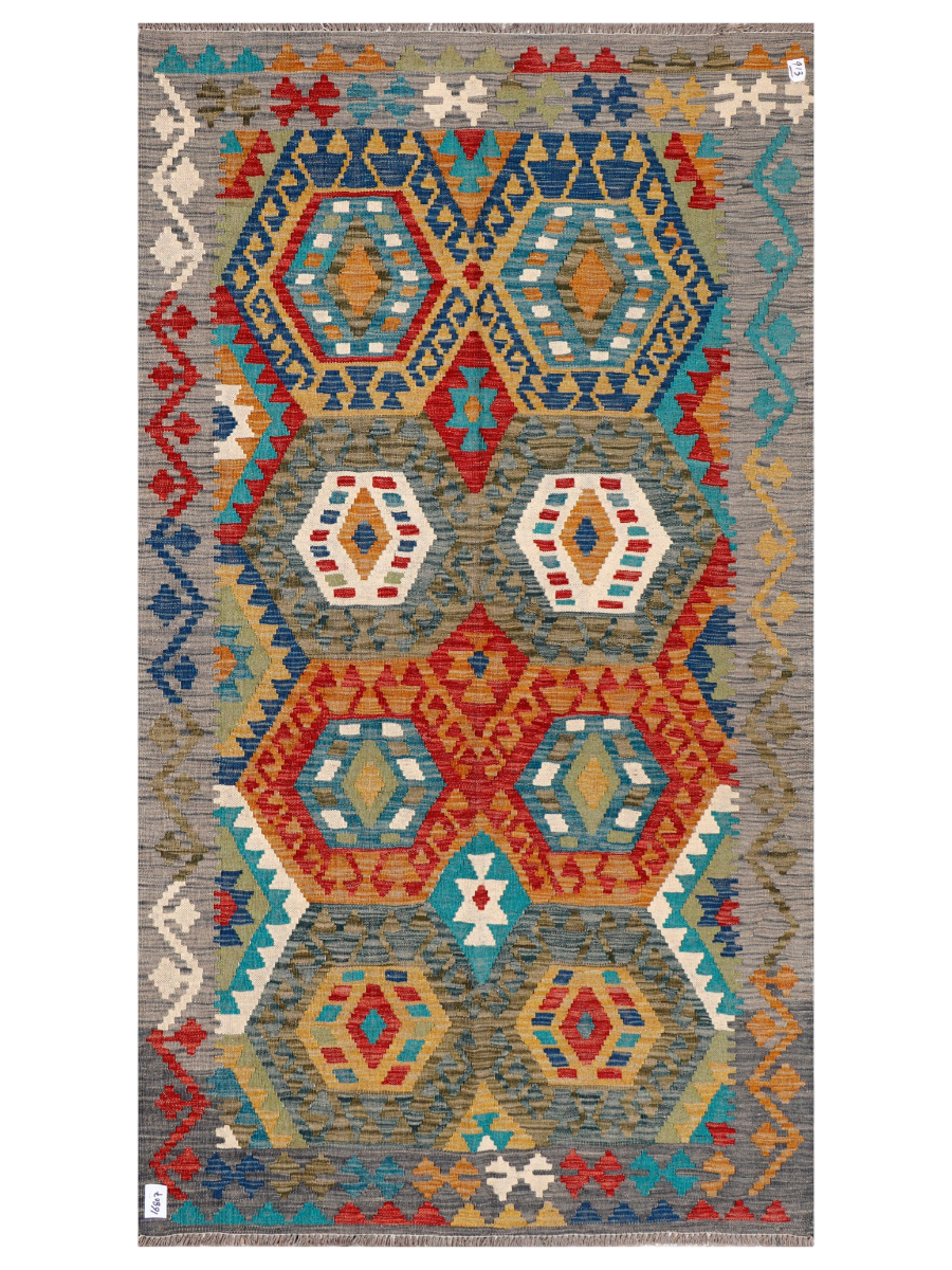 Maimana Kilim - 230 × 127 cm (7'7" x 4'2")