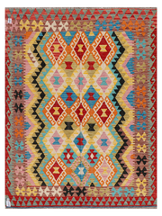 Maimana Afghanistan Kilim Accent Rug - 207 x 156 cm