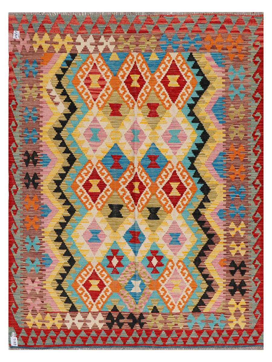 Maimana Afghanistan Kilim Accent Rug - 207 x 156 cm
