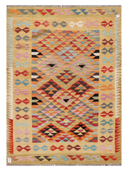 Maimana Afghanistan Kilim Accent Rug - 202 x 145 cm