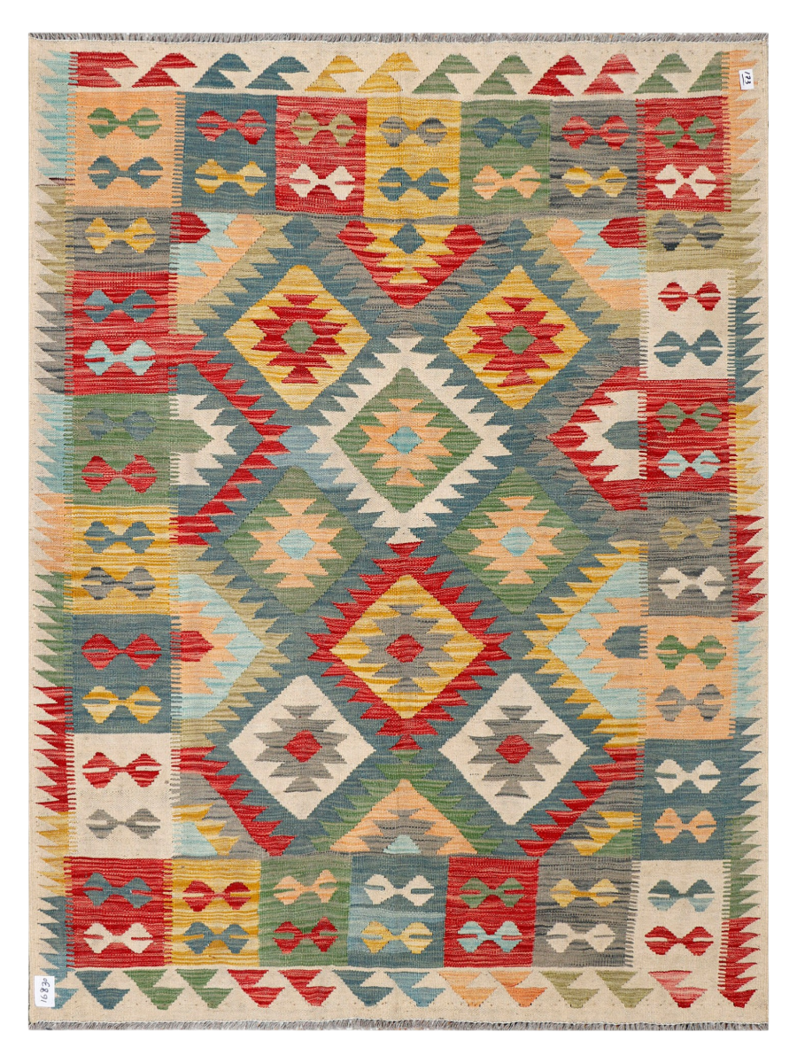 Maimana Afghanistan Kilim Accent Rug - 201 x 149 cm
