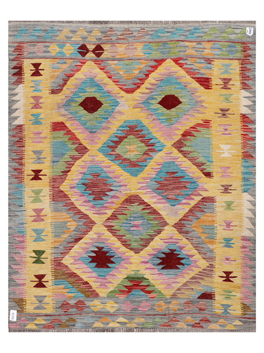 Maimana Afghanistan Kilim Accent Rug - 192 x 153 cm
