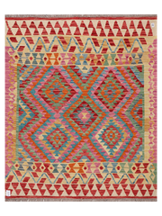 Maimana Afghanistan Kilim Accent Rug - 192 x 156 cm
