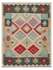 Maimana Afghanistan Kilim Accent Rug - 197 x 150 cm