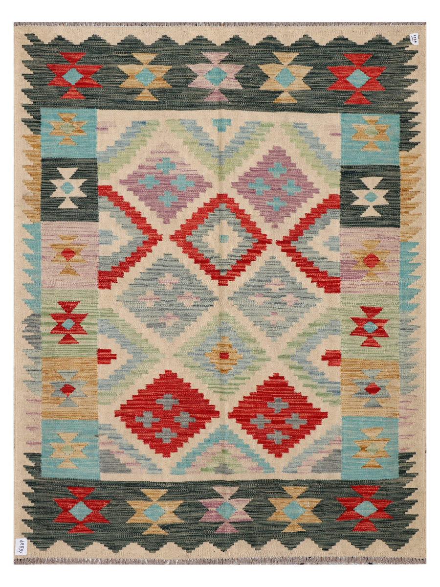 Maimana Afghanistan Kilim Accent Rug - 197 x 150 cm