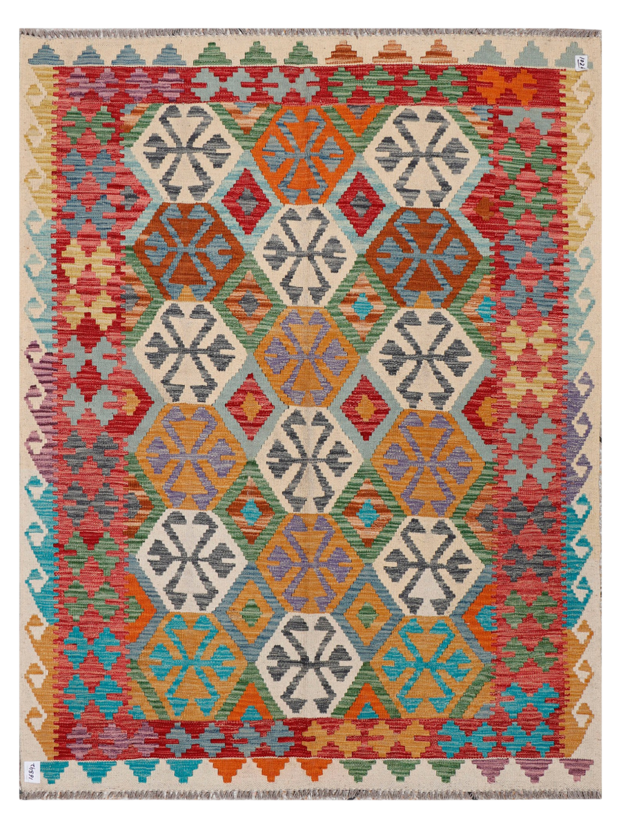 Maimana Afghanistan Kilim Accent Rug - 204 x 154 cm