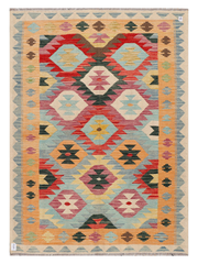 Maimana Afghanistan Kilim Accent Rug - 208 x 150 cm
