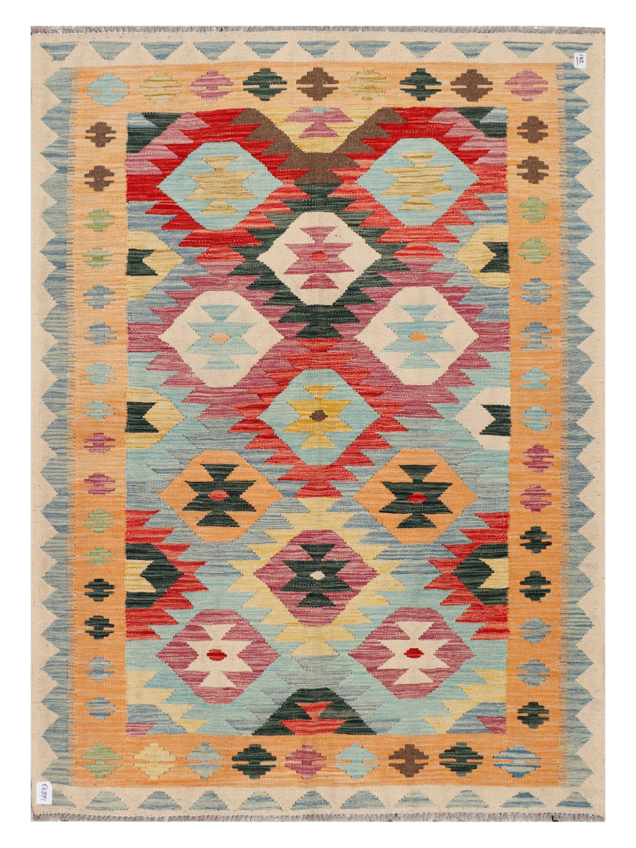 Maimana Afghanistan Kilim Accent Rug - 208 x 150 cm