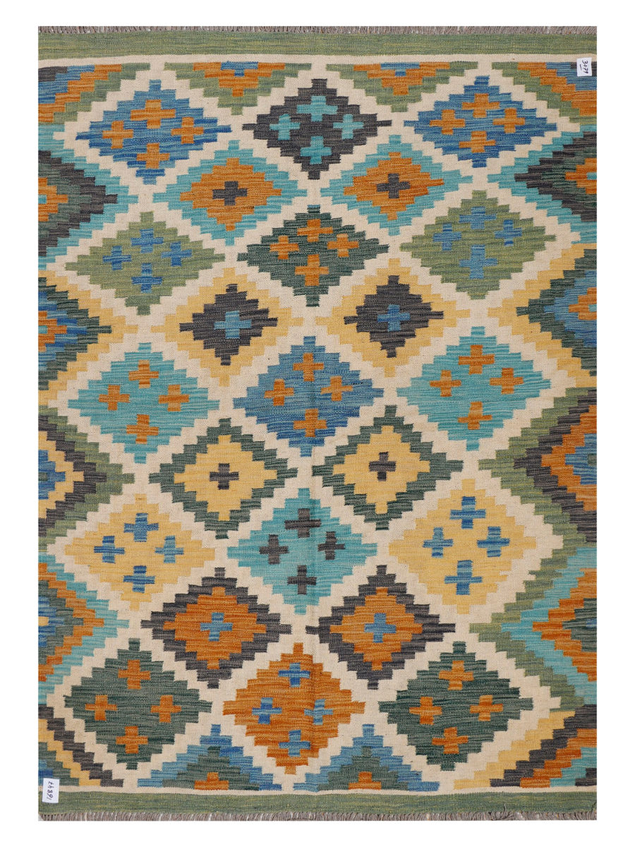 Maimana Afghanistan Kilim Accent Rug - 212 x 149 cm