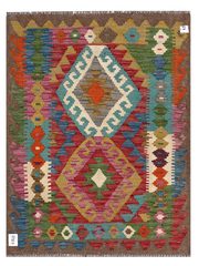 Maimana Afghanistan Kilim Accent Rug - 117 x 88 cm