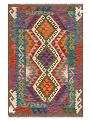Maimana Afghanistan Kilim Accent Rug - 132 x 87 2 cm