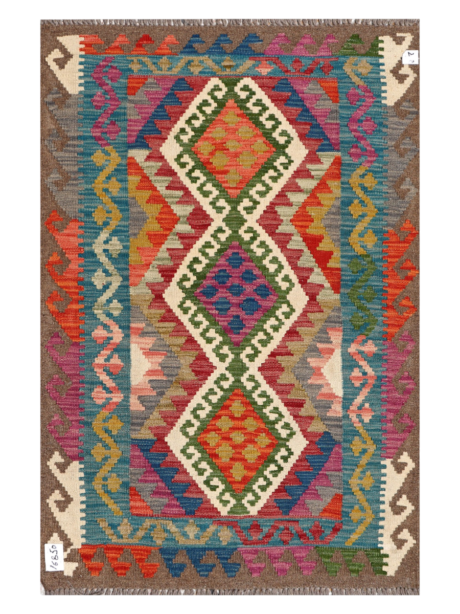 Maimana Afghanistan Kilim Accent Rug - 132 x 87 2 cm