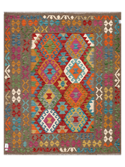 Maimana Afghanistan Kilim Accent Rug - 194 x 159 cm