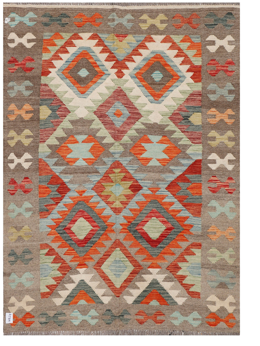 Maimana Afghanistan Kilim Accent Rug - 200 x 142 cm