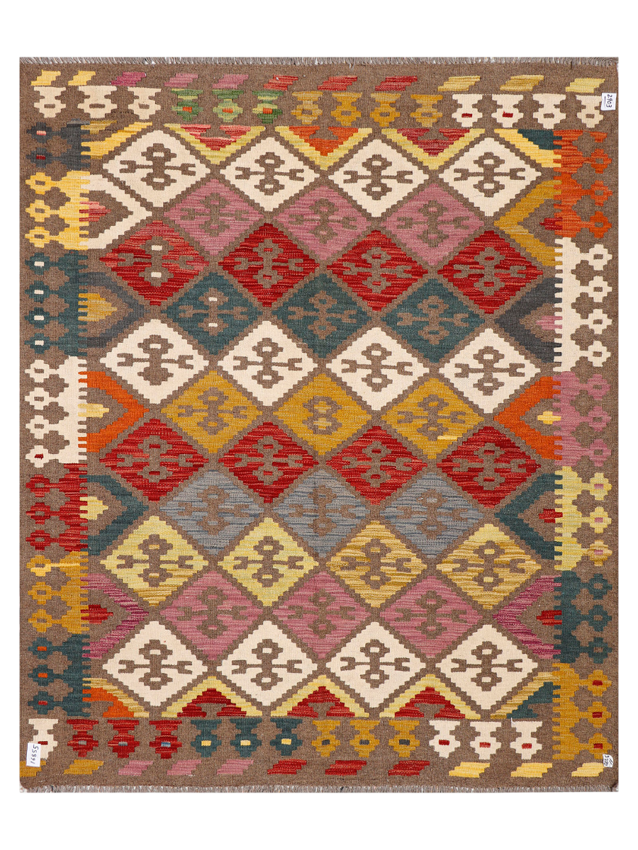 Maimana Afghanistan Kilim Accent Rug - 199 x 162 cm