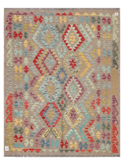 Maimana Afghanistan Kilim Accent Rug - 194 x 151 cm